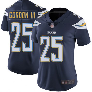Los Angeles Chargers NFL Football Melvin Gordon Navy Blue Jersey Women Limited 25 Home Vapor Untouchable